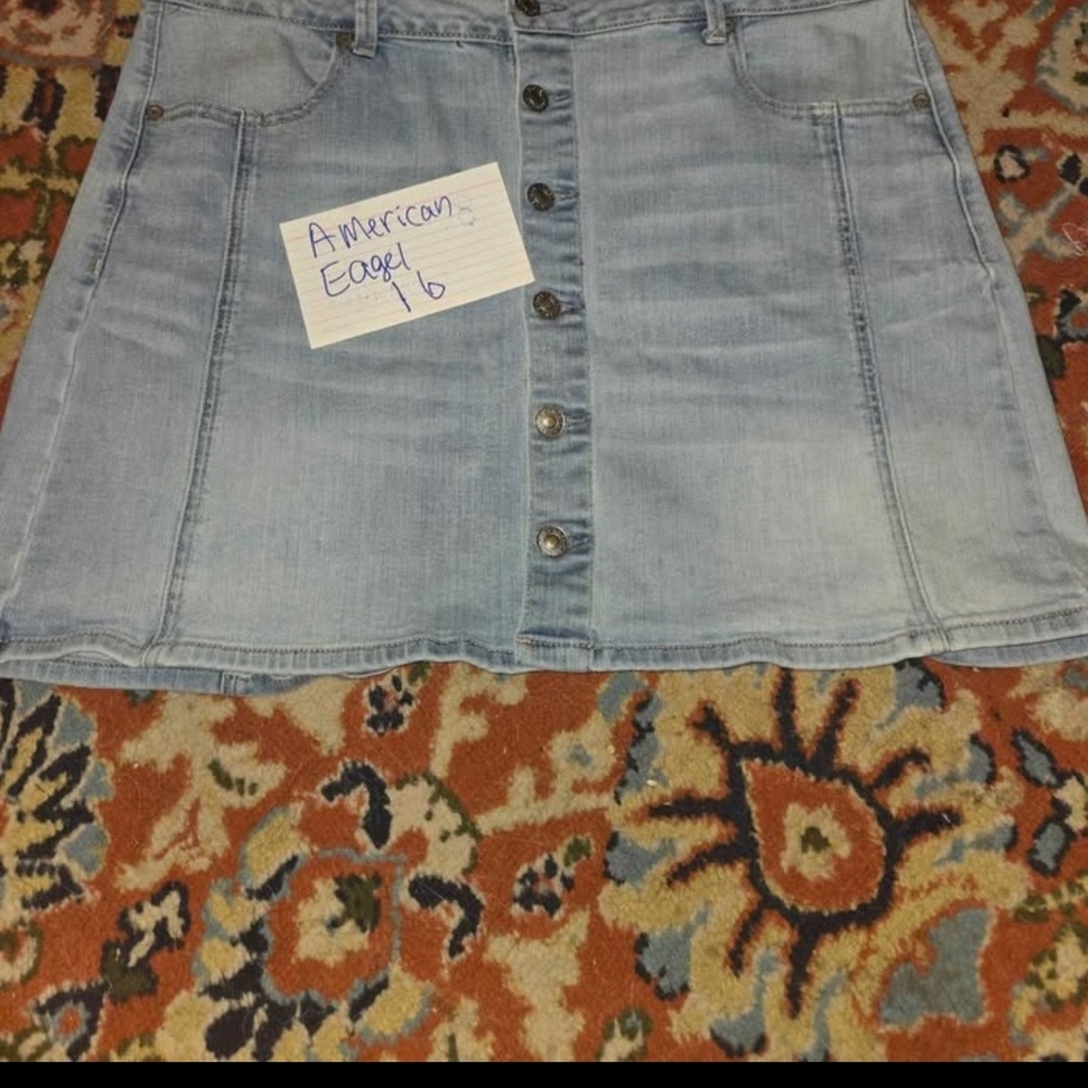 American Eagle Outfitters Button-Front Denim Skirt